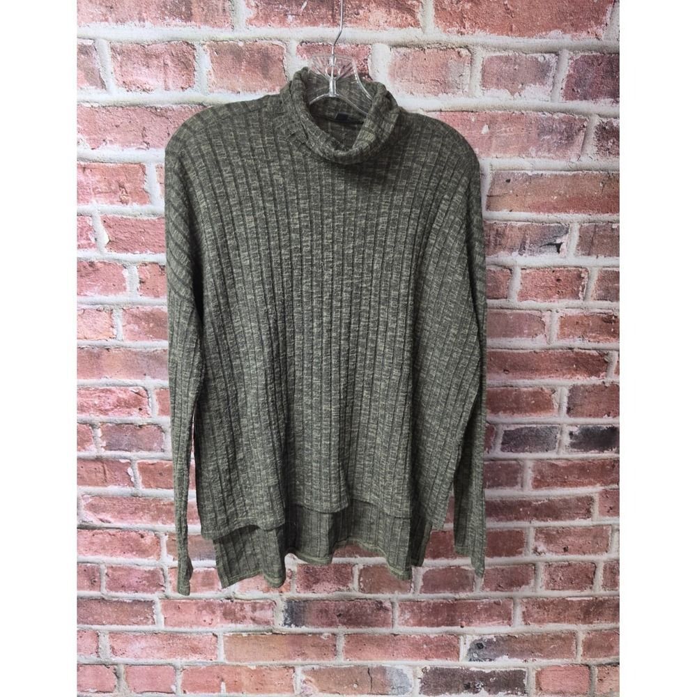 Women's AMERICAN EAGLE OUTFITTERS Olive Ribbed Cowl Neck Oversized Sweater XS